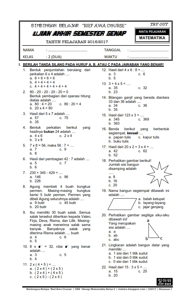 Asah Kemampuan Matematika Anak: Panduan Lengkap Mengunduh Soal Matematika Kelas 4 Semester 2 Kurikulum 2013 Asah Kemampuan Matematika Anak: Panduan Lengkap Mengunduh Soal Matematika Kelas 4 Semester 2 Kurikulum 2013