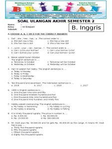 Soal Uas Bahasa Inggris Kelas 12 Semester 1 Dalchaebi