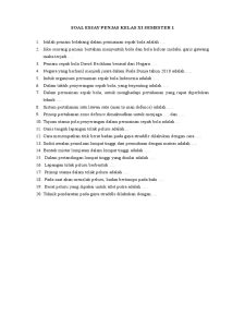 Soal Essay Pjok Kelas Xii Semester 1
