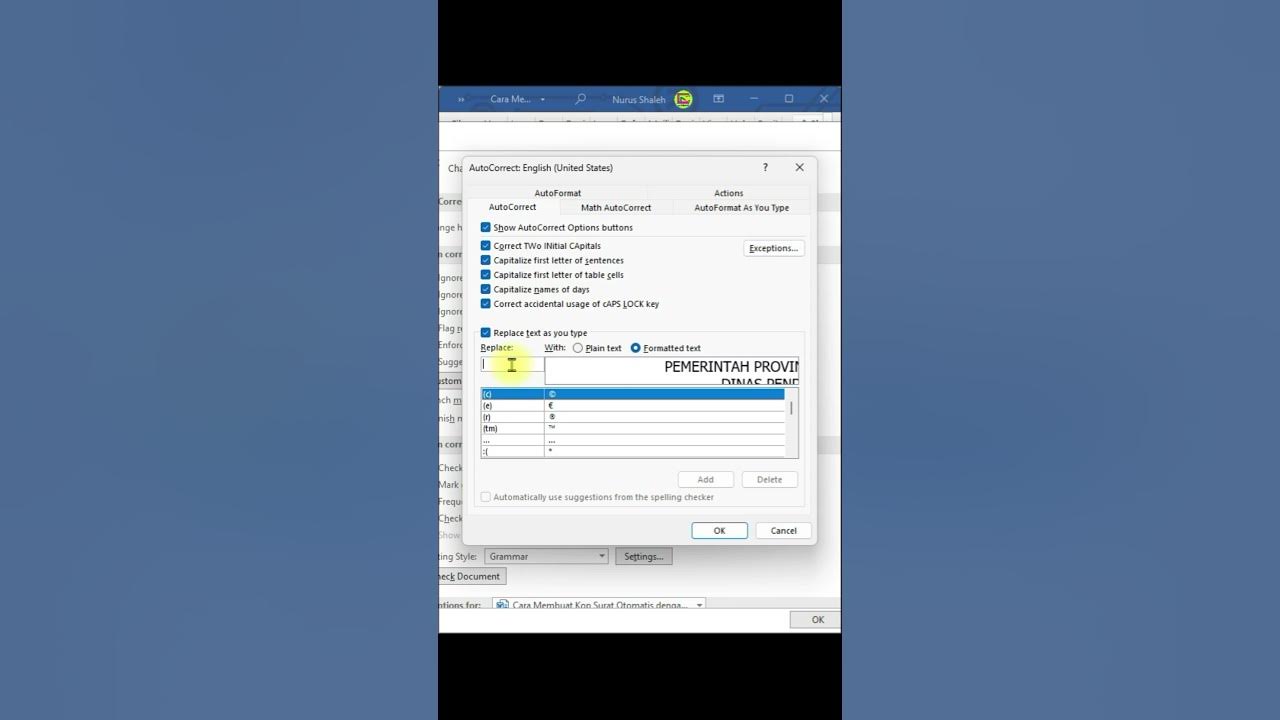 Cara Membuat Kop Surat Otomatis dengan AutoCorrect di Microsoft Word