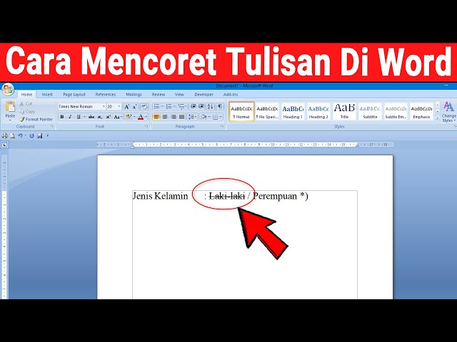 Panduan Lengkap Cara Mencoret Tulisan di Microsoft Word Panduan Lengkap Cara Mencoret Tulisan di Microsoft Word