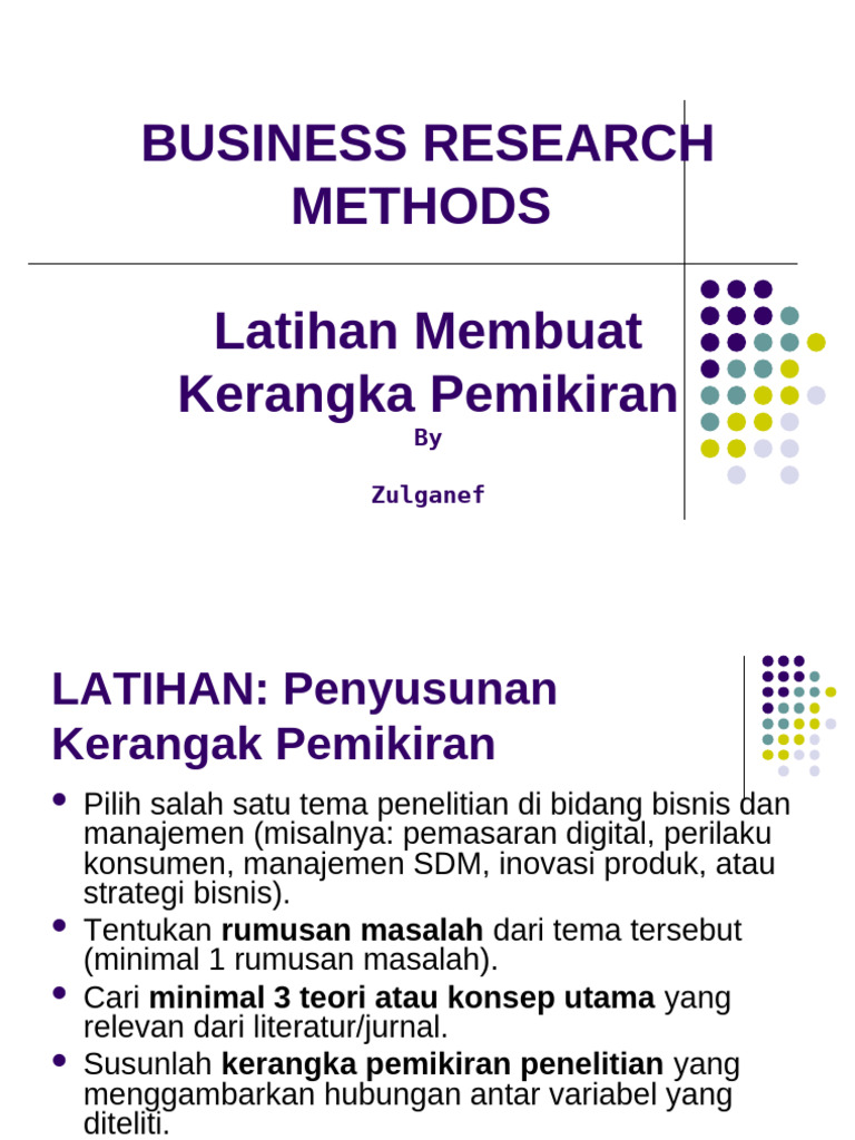 Latihan Membuat Kerangka Pemikiran PDF