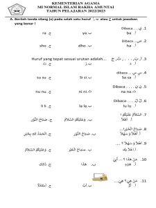 Menguasai Dasar Bahasa Arab Kumpulan Contoh Soal Ulangan Kelas 1 MI