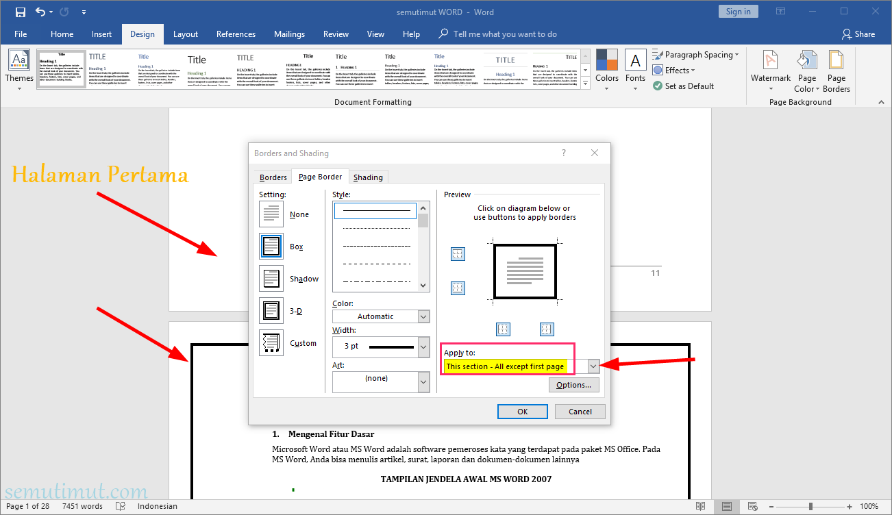 Mengatur Garis Pinggir Dokumen di Word 2013