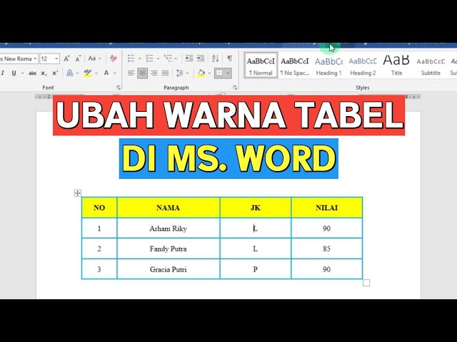 5 Trik Rahasia Cara Merubah Warna Tabel di Word Agar Rapi dan Profesional