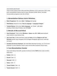 Cara Menulis Arab di Word 2025 PDF