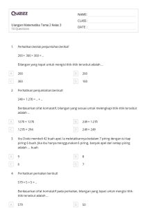 50 lembar kerja Pecahan pada Garis Bilangan untuk Kelas 3 di Quizizz