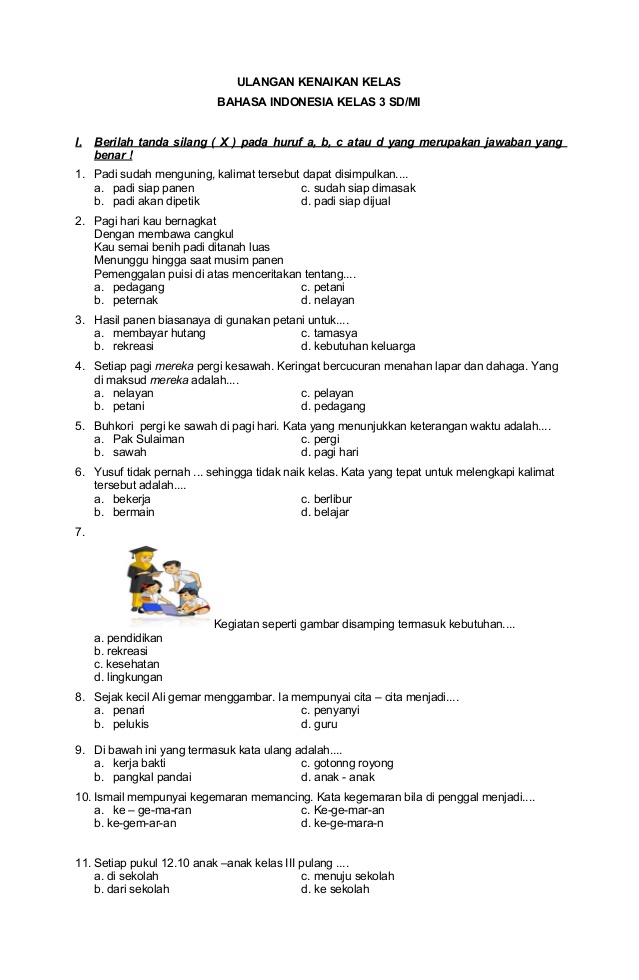Sebelum Ulangan, Kuasai Soal Penjaskes Kelas 3 SD dan Jawaban 2019