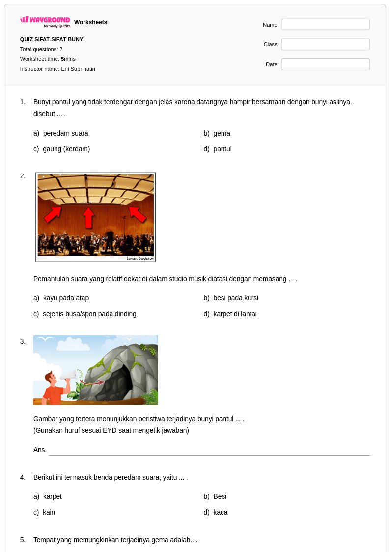 50 lembar kerja Sifat-sifat untuk Kelas 4 di Wayground Gratis