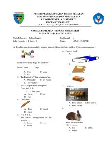 5 Lembar Kerja Soal Bahasa Lampung Kelas 1 Semester 2 Siap Cetak, Wajib Dicoba