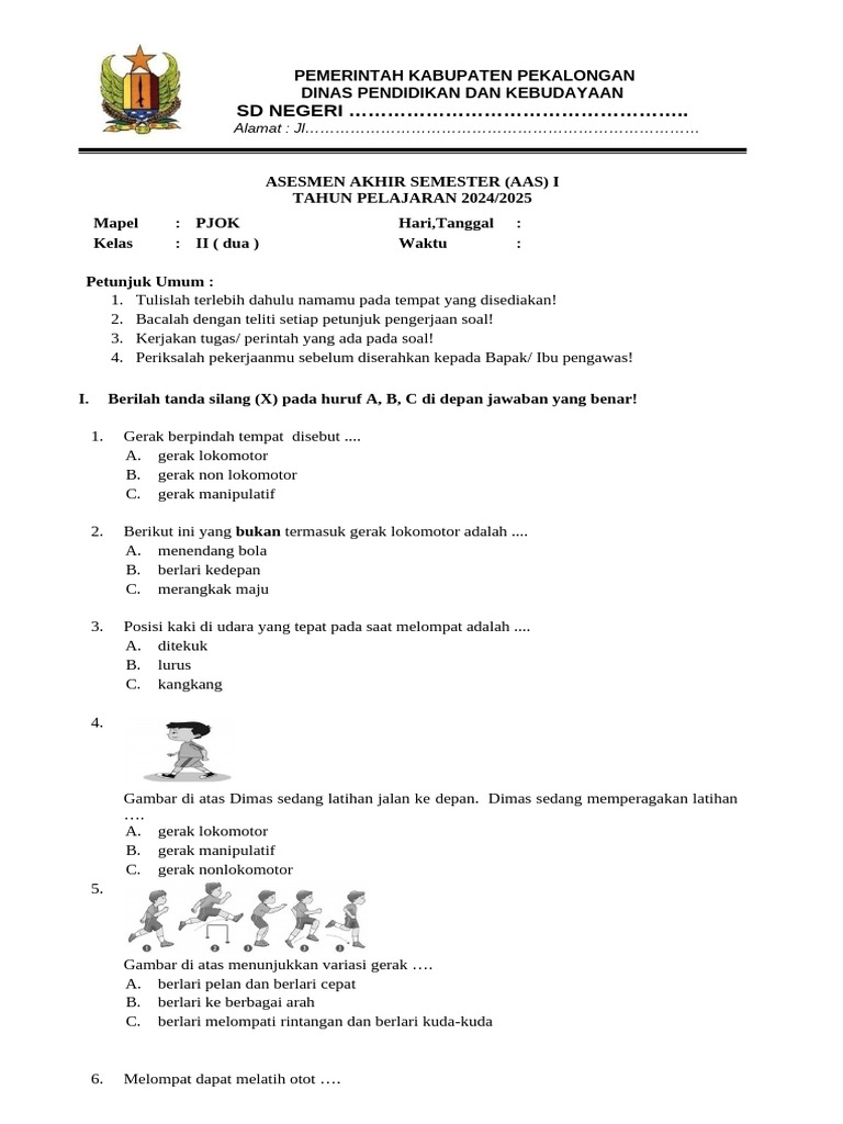5 Soal PJOK Kelas 2 Semester 1 2026 yang Paling Sering Keluar, Wajib Tahu