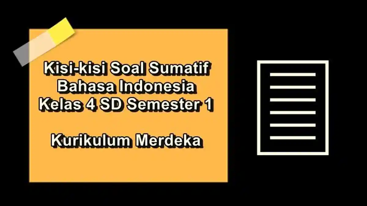 Kisi-kisi Soal Sumatif Bahasa Indonesia Kelas 4 SD Semester 1 Kurikulum