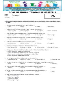 Akhirnya Terungkap 3 Contoh Soal IPA Kelas 4 Semester 2 KTSP Paling Sering Diujikan