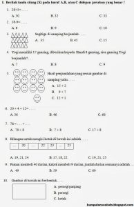 Prediksi Matematika Kelas 1 SD UKK Semester 2 TA 2013 2014
