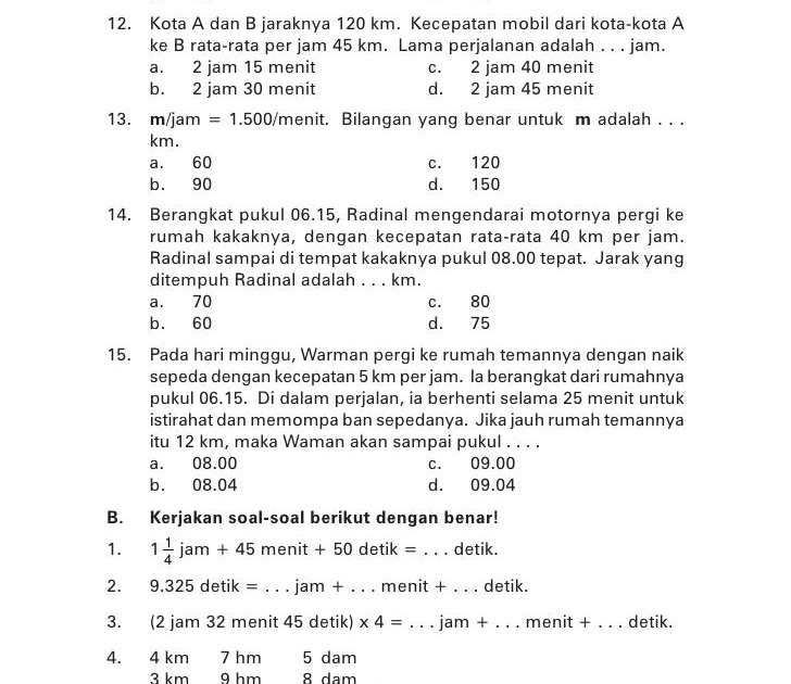 7 Contoh Soal Matematika Kecepatan Kelas 5 Semester 1 yang Membuatmu Siap OMI 2026