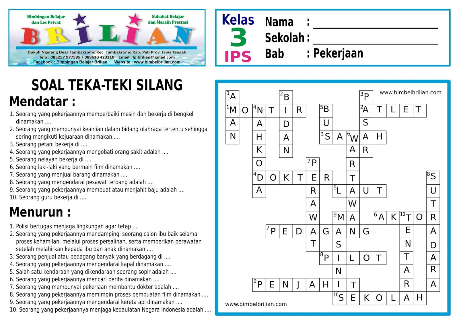 7 Rahasia Latihan Soal IPS Kelas 3 SD tentang Pekerjaan yang Bikin Anak Semangat Belajar