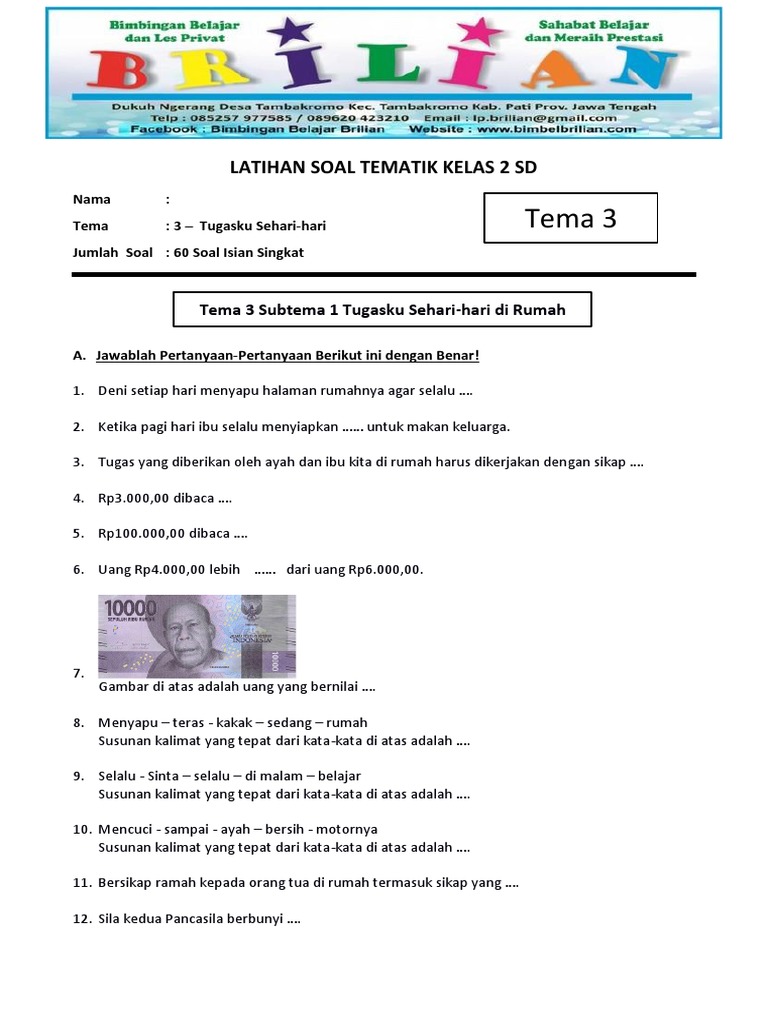 Rahasia Hitung Gizi Porsi Makan Anak 2 Tahun, contoh soal kelas 2 tema tugasku sehari-hari