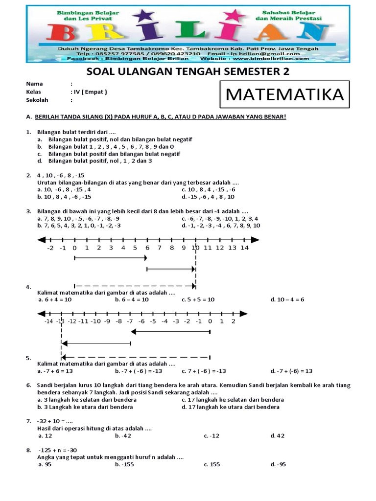 Rahasia Sifat Segitiga Sama Kaki: contoh soal ujian semester 2 kelas 4 sd matematika