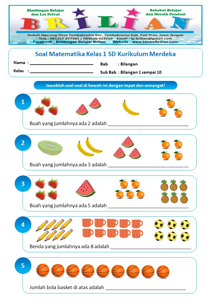 Terbukti 5 contoh soal matematika kelas 1 sd beserta gambarnya menguasai perkalian pecahan