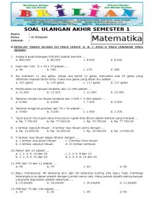 Ternyata Ini Dia Contoh Soal Ujian Semester 1 SD Kelas 4 Matematika yang Sering Muncul di STS 2026