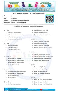 contoh soal ujian sd kelas 4