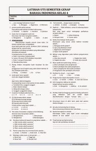 contoh soal ukk bahasa indonesia kelas 4 sd semester 2