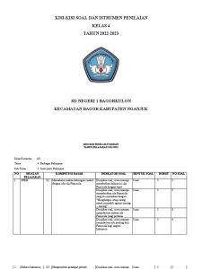 editan sampul depan pada kisi kisi soal kelas 4