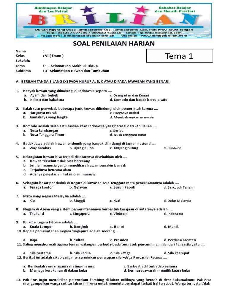Rahasia Cepat Paham Soal Tema 1 Subtema 3 Kelas 6 dan Kunci Jawaban Terbaru