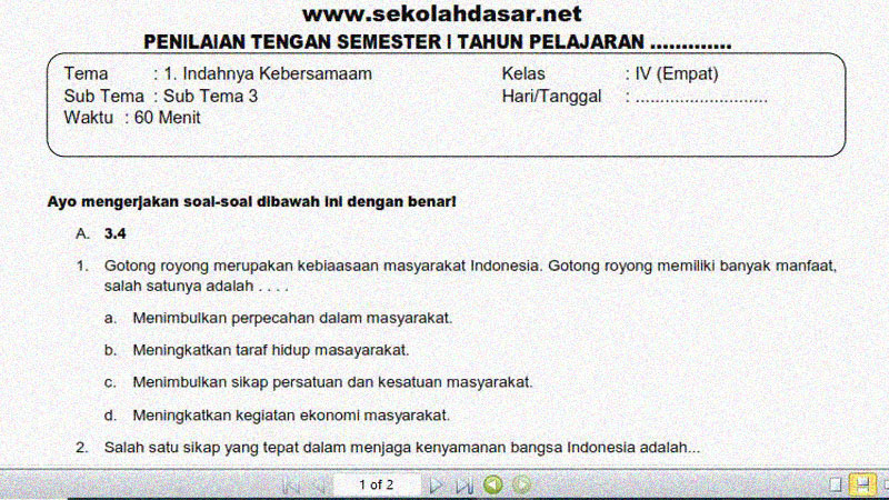Rahasia Jawaban Soal Tema 1 Subtema 3 Kelas 4 SD Agar Nilai Ujian Langsung Meroket