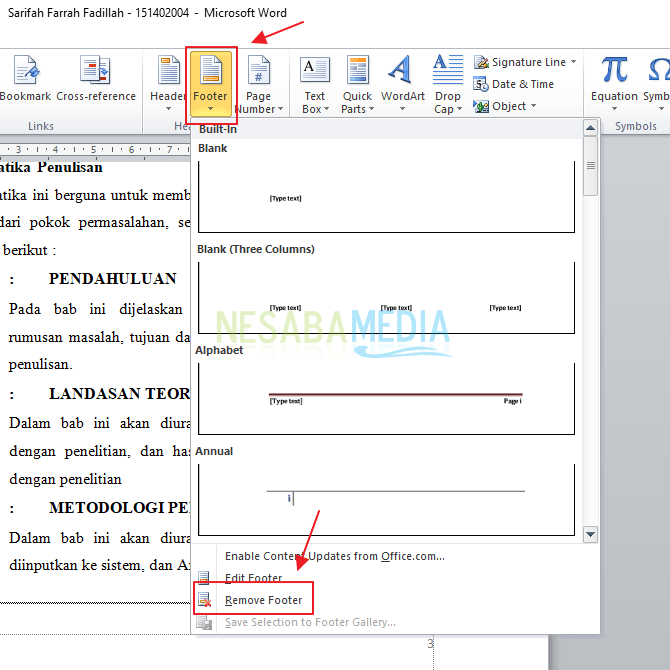 Ternyata Begini Cara Menghapus Footer di Word 2010 Agar Dokumen Rapi Maksimal