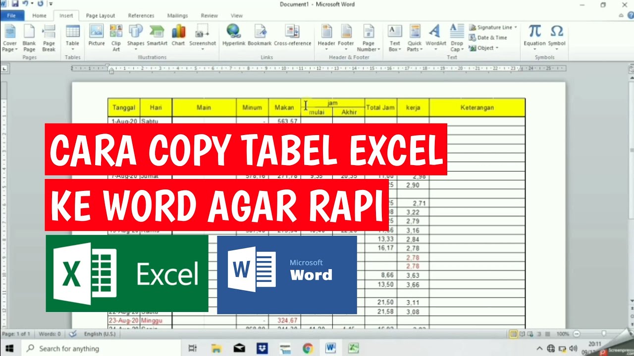 Ternyata Ini Cara Copy Excel ke Word Agar Tidak Berantakan dan Tetap Rapi