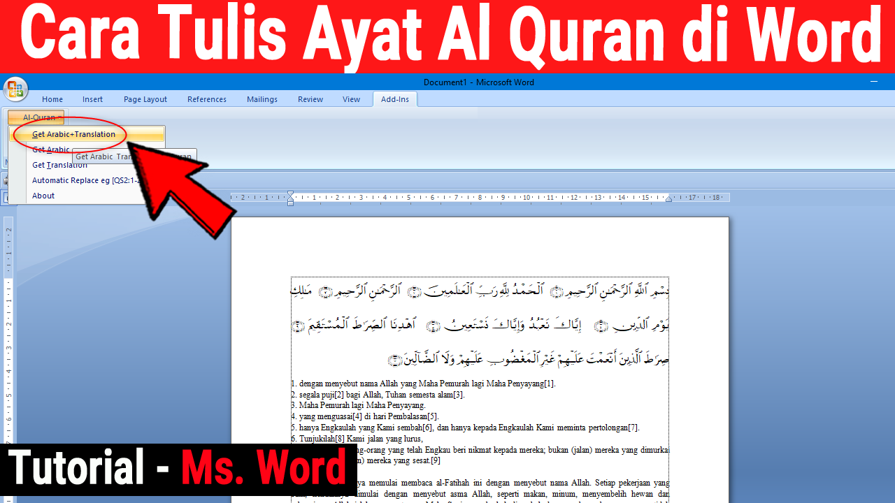 Ternyata Mudah, Begini Cara Menambahkan Ayat Al Quran di MS Word 2010 dengan Cepat