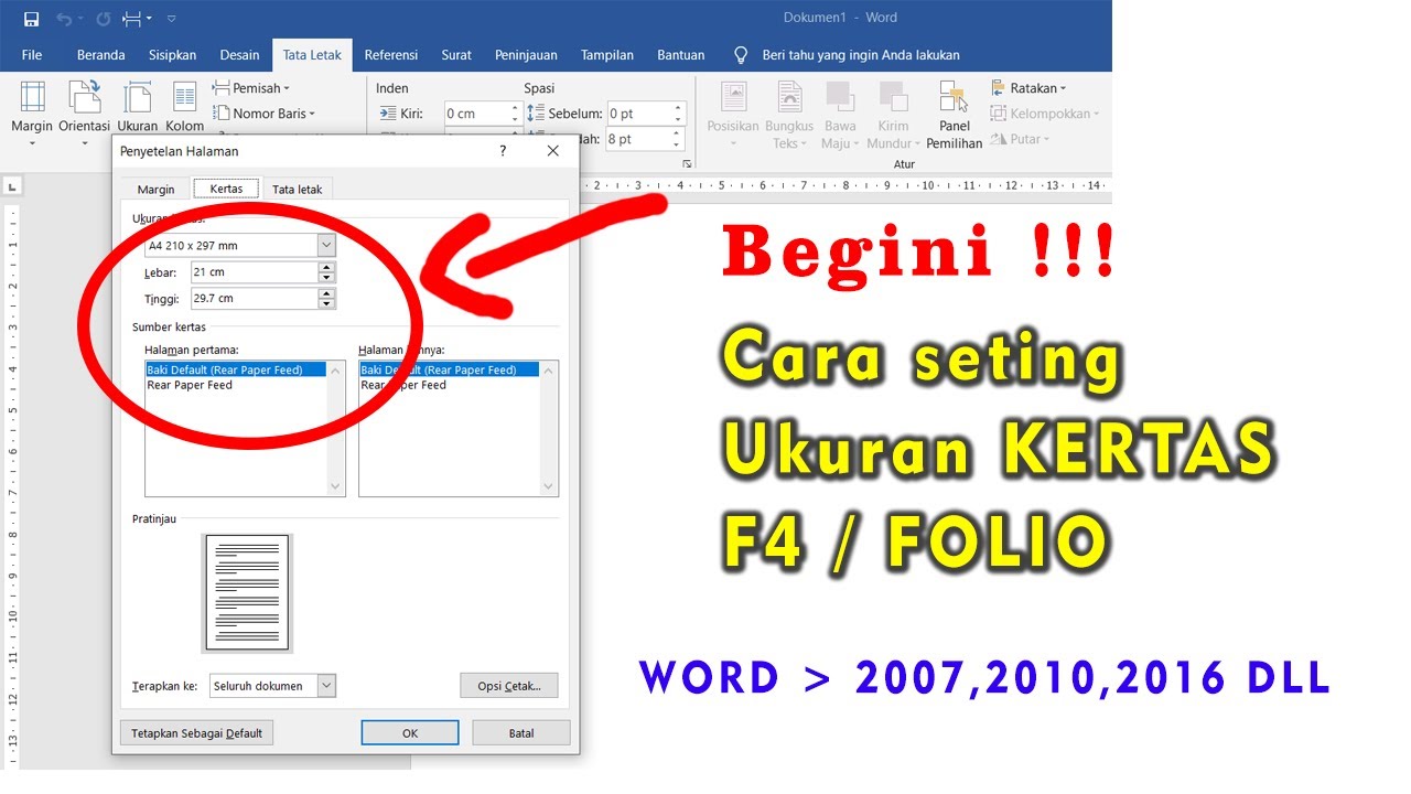 Ternyata Selama Ini Salah, Ini Cara Mengatur Ukuran Kertas F4 di Word yang Benar